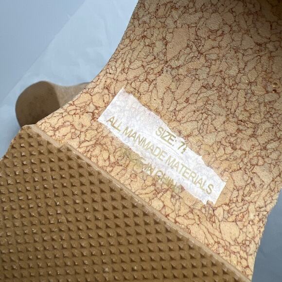 J.E.N.I. Y2K Denim Cork Heels Size 7.5 Women's Squared Toe Slides - Picture 6 of 6